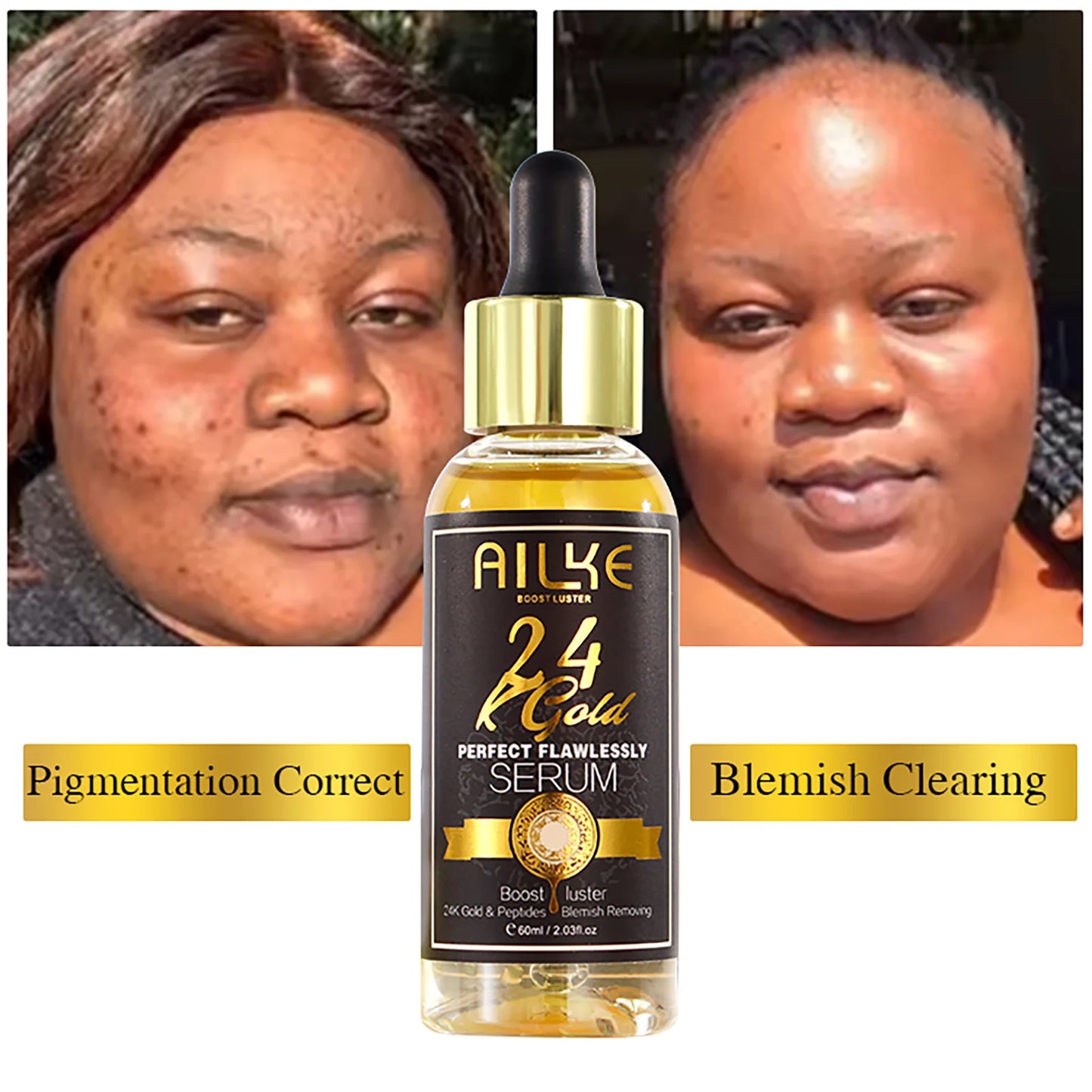 AILKE 24K Gold Brightening Face & Body Serum | Even Skin Tone