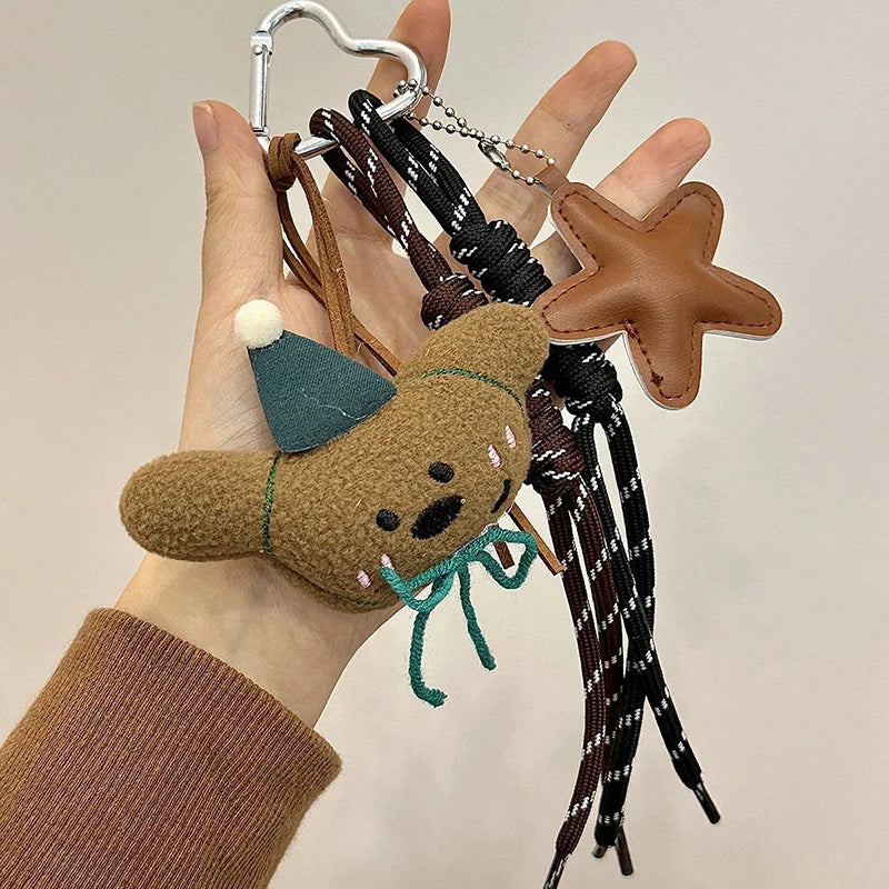 Kawaii Bear Plush Keychain – Cute Stuffed Animal Bag Pendant