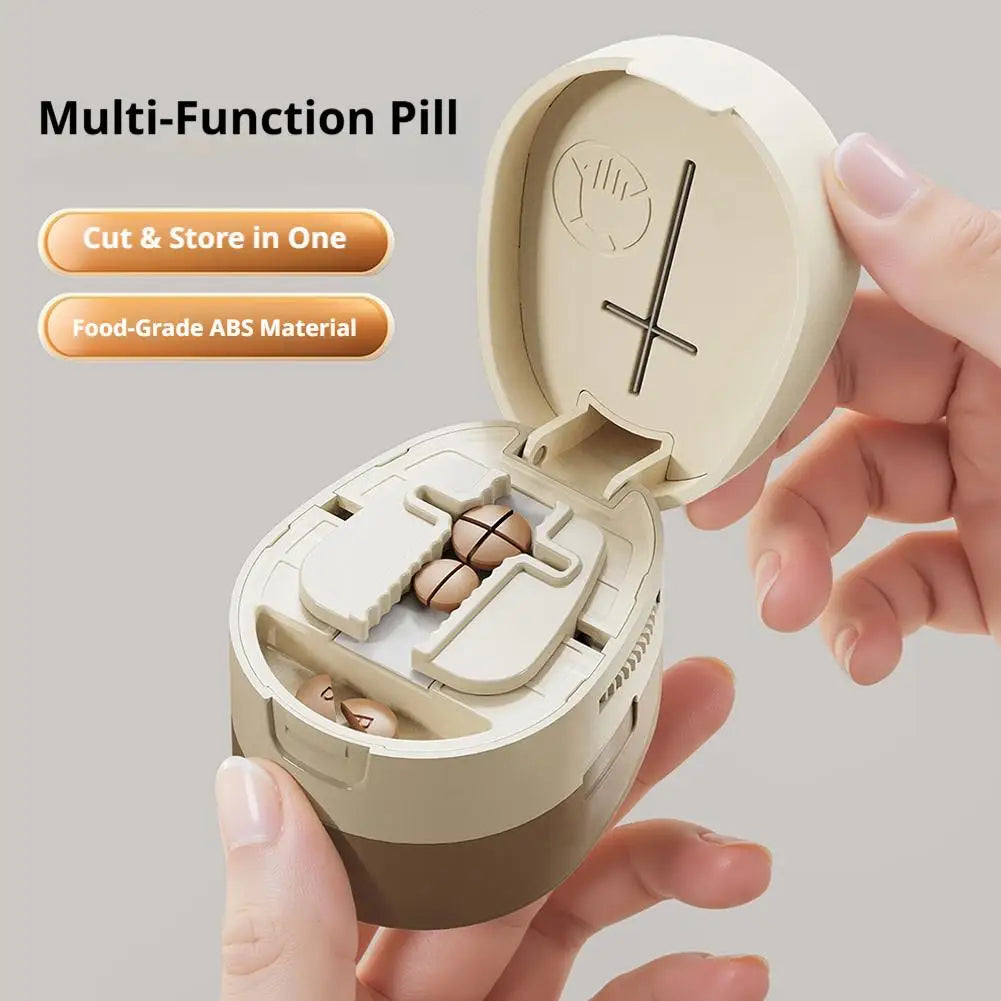 2-in-1 Pill Cutter & Portable Storage Box | Tablet Organizer