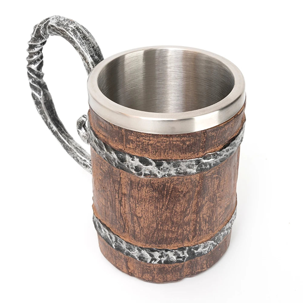 500ml Wood-Look Double Wall Insulated Tumbler | Stainless Mug