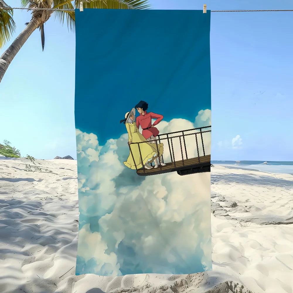 Howl's Moving Castle Quick-Dry Beach Towel | 11 Sizes Quick-Dry Beach Towel Peaceful Pleasures Health and Wellness z4 STJ150x260CM