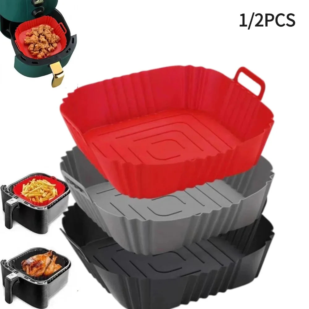 Silicone Air Fryer Liner – Non-Stick Reusable Square Baking Tray