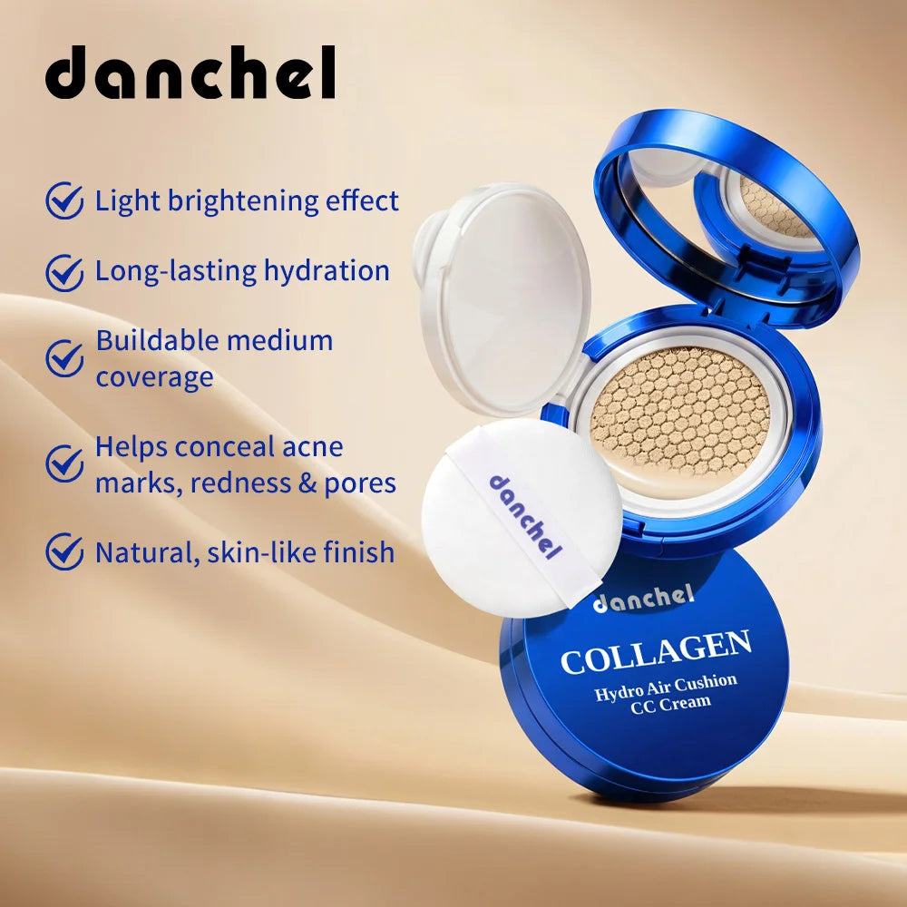 Collagen Air Cushion CC Cream Long-Lasting Hydration Conceal Acne Marks, Redness & Pores Waterproof Sweatproof Collagen CC Cream Peaceful Pleasures Health and Wellness