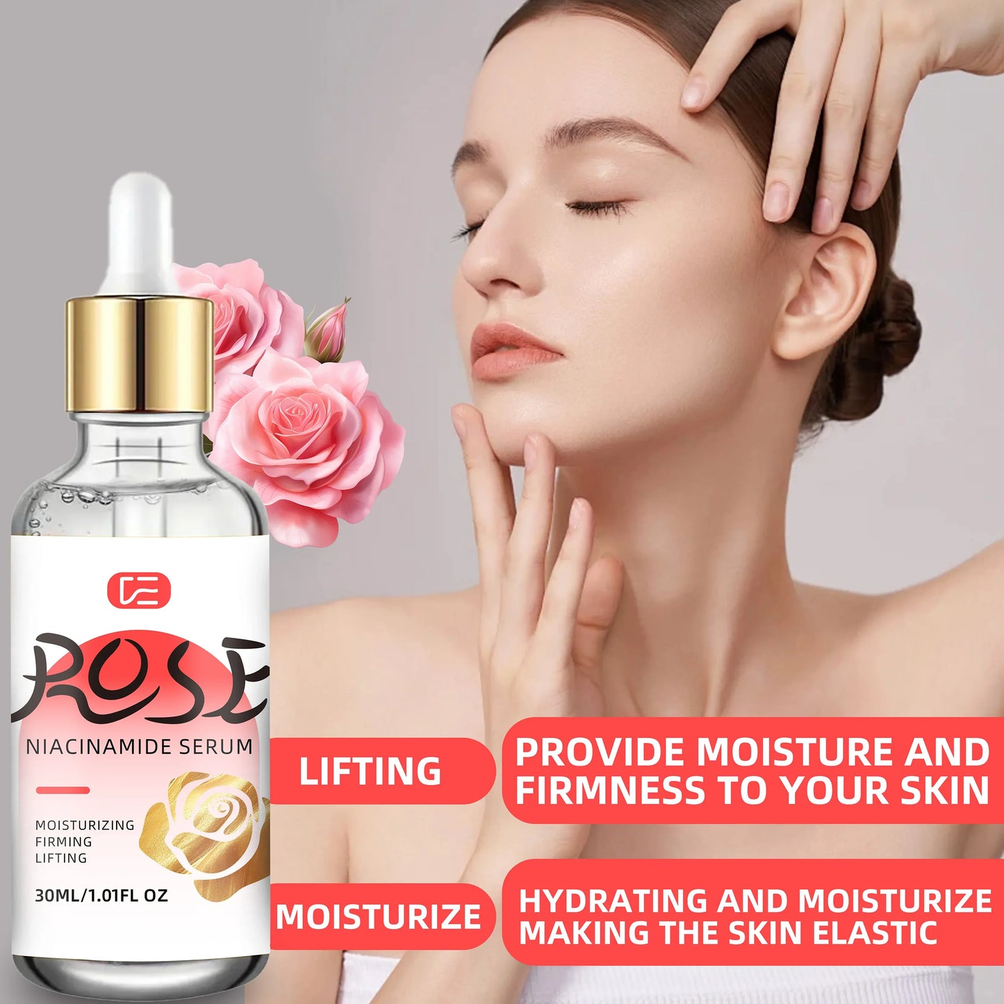 Rose Niacinamide Serum – Firming, Smoothing & Hydrating