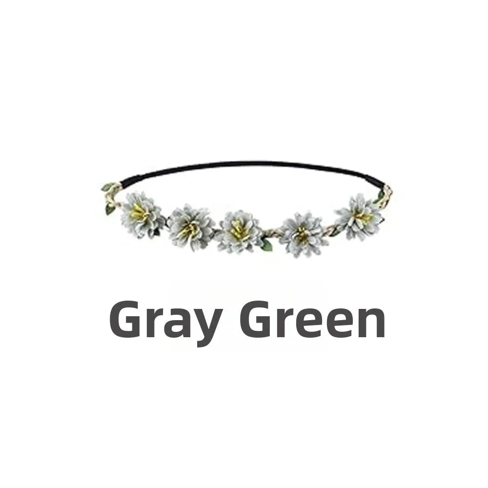 Pink Rose Floral Crown – Boho Adjustable Ribbon Headpiece