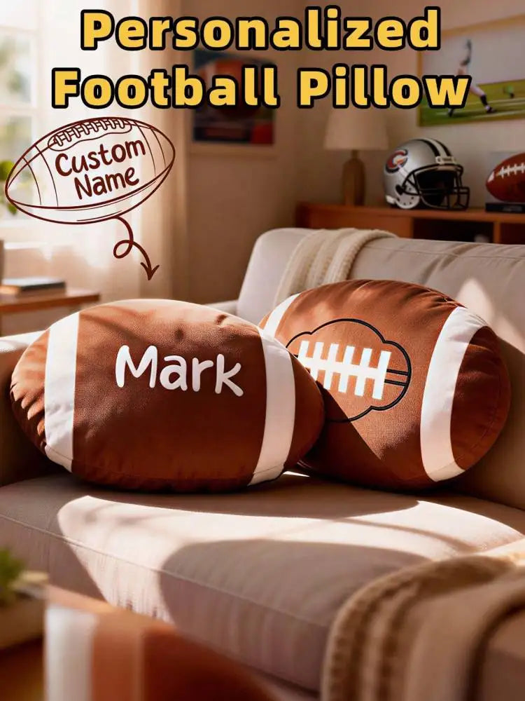 Custom Name Football Pillow | Personalized Kids Gift
