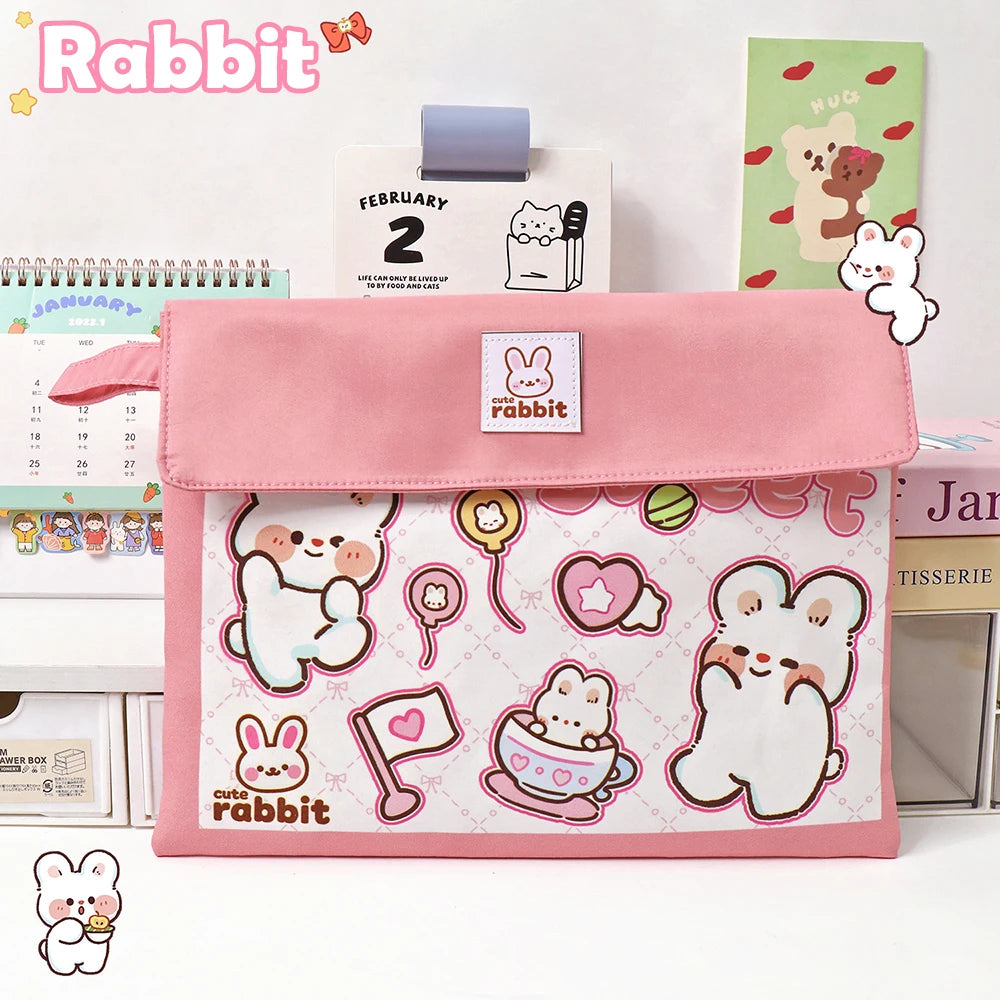 Cartoon File Bag Cute Large Capacity A4 Stationery Storage Creative