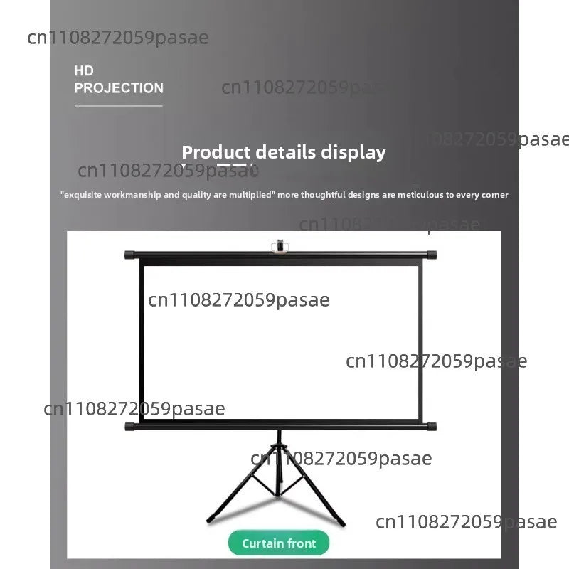 72-Inch Floor-Standing Projection Screen | No-Drill Bracket