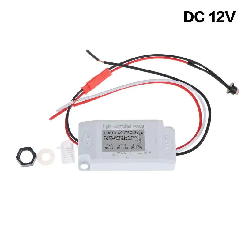 Outdoor Dusk to Dawn Photoelectric Sensor Switch | Rainproof Light Sensor Switch Peaceful Pleasures Health and Wellness DC 12V