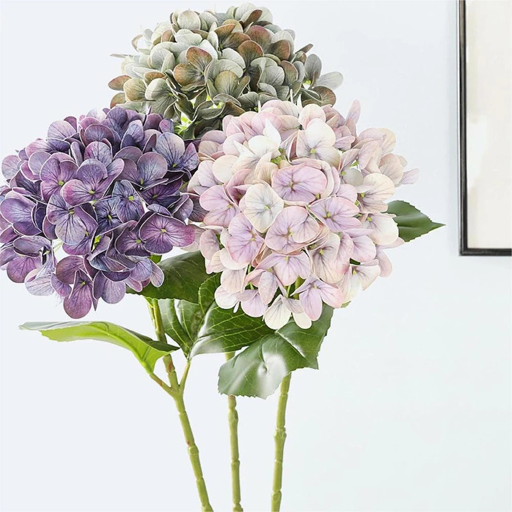 Silk Hydrangea Artificial Flowers 58cm Bouquet – Home & Wedding