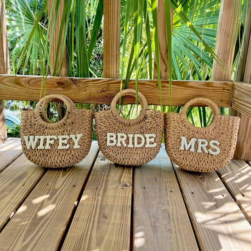 Bride Straw Beach Bag | Bachelorette Bridal Shower Gift