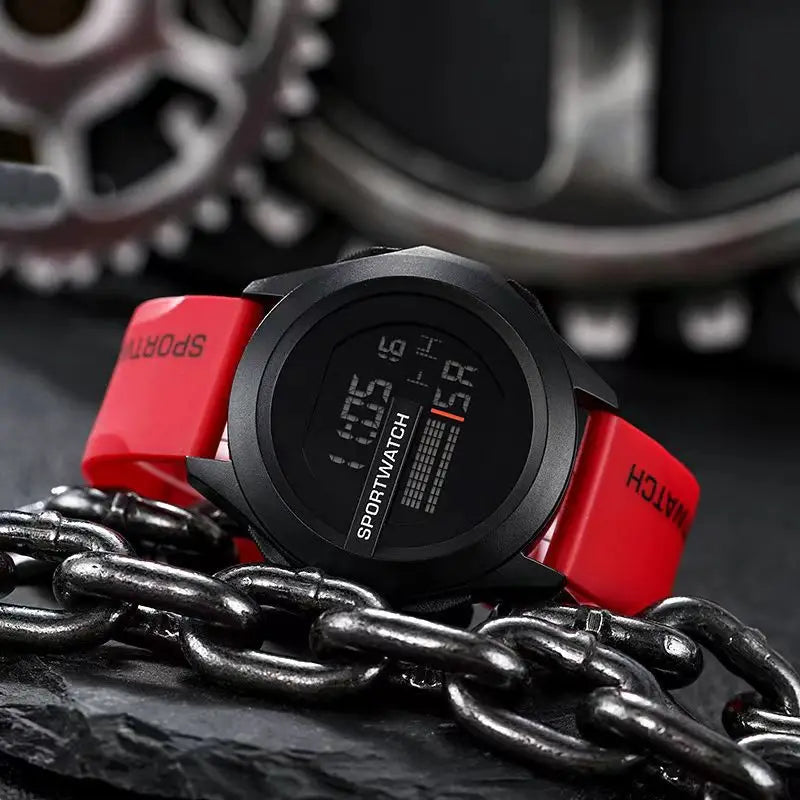 Waterproof Large Dial Men's Sporty Fashion Electronic Watch for Outdoor Adventure Decorative INS Style Peaceful Pleasures Health and Wellness