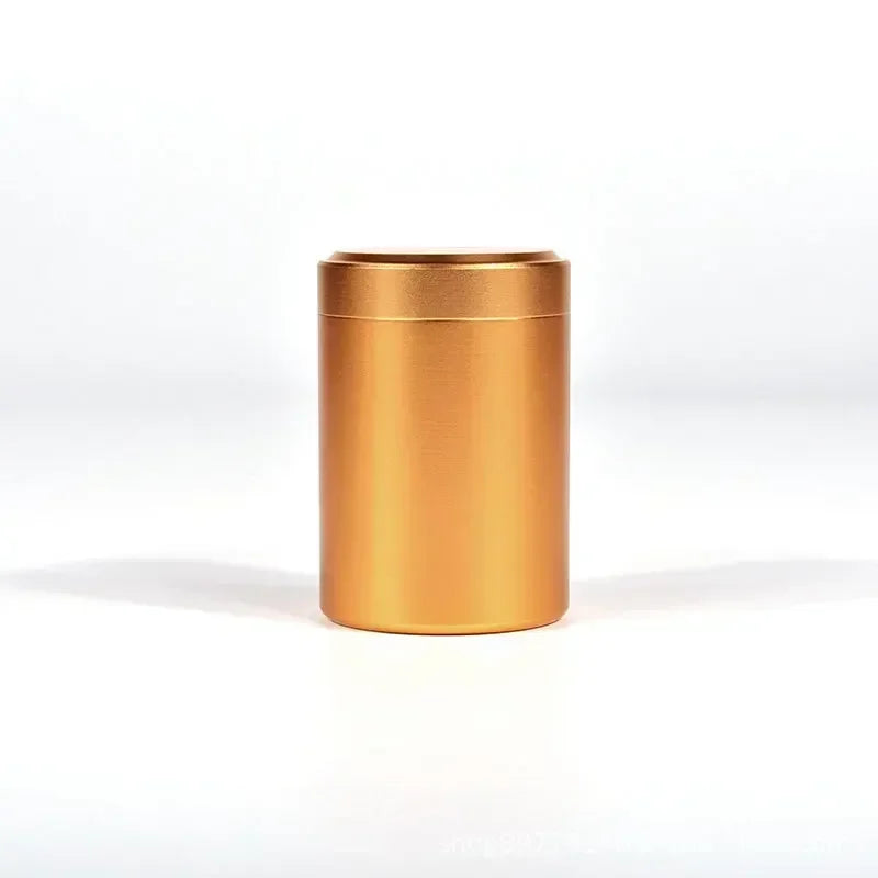 Airtight Smell Proof Aluminum Stash Jar Cute Herb Storage Container Aluminum Stash Box Pill Box 1PC Peaceful Pleasures Health and Wellness gold
