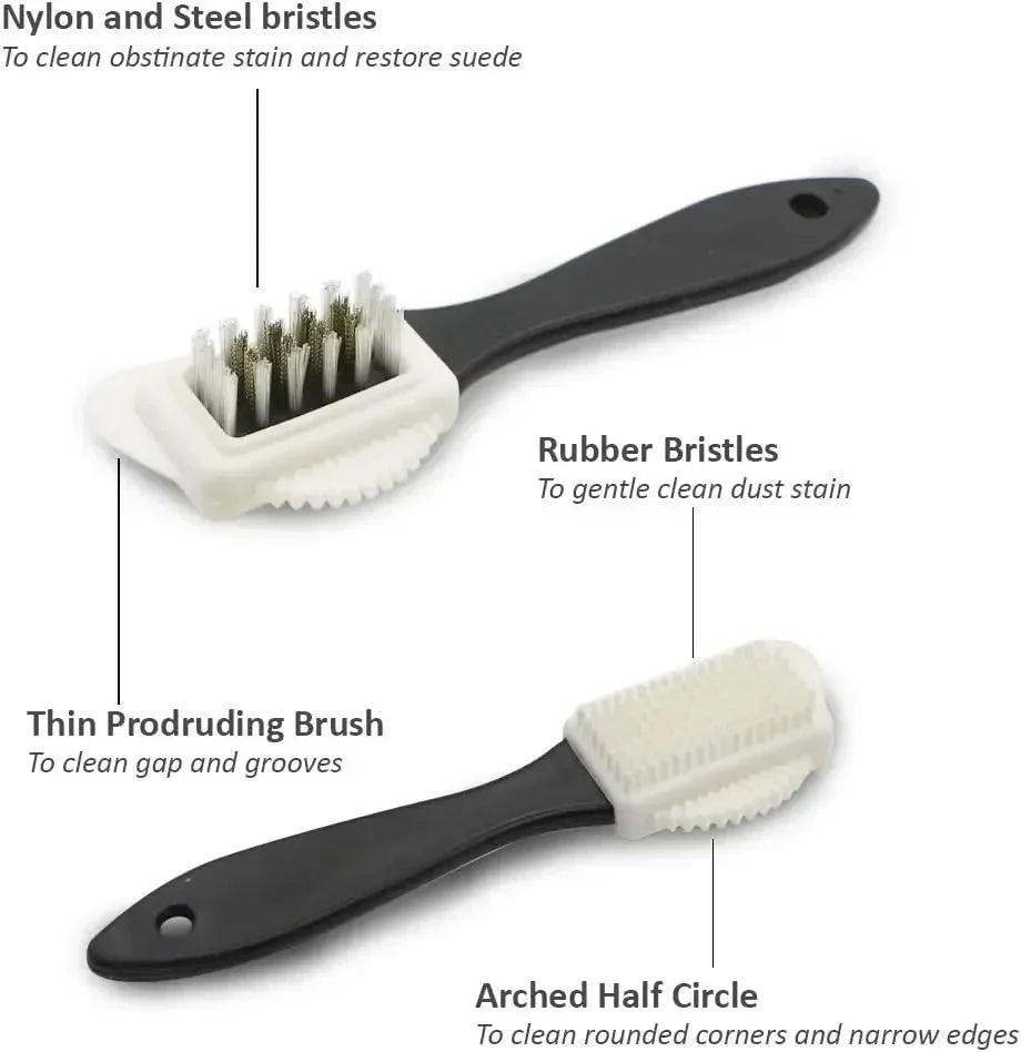 3-Sided Suede & Nubuck Shoe Brush | Boot Cleaner Tool