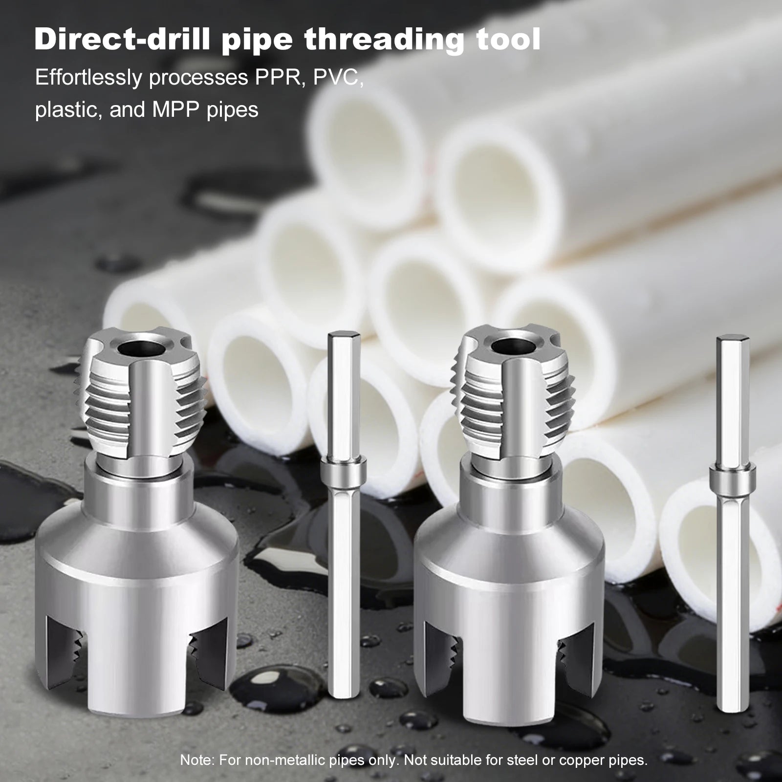PVC Pipe Thread Cutting Tool 1/2in 3/4in 1in Dual-Function PPR Water Pipe Opener Tap for Plumbing Projects and Home Repairs Peaceful Pleasures Health and Wellness
