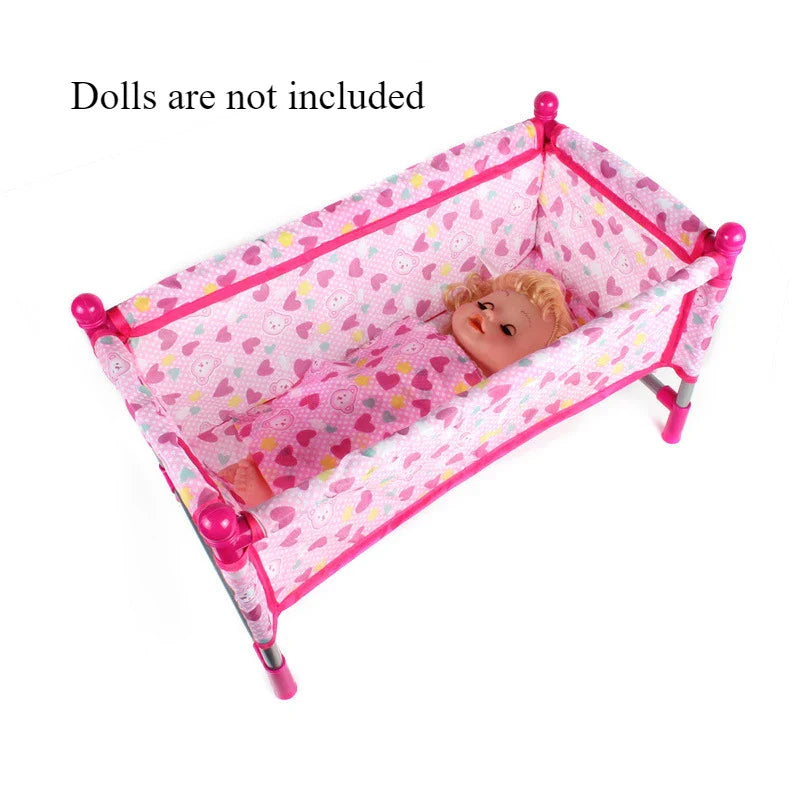 Reborn Doll Crib Bed Set – Mini Baby Doll Furniture with Quilt