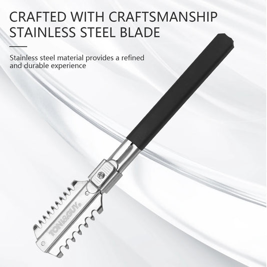 Professional Double-Edge Razor Blades Hairdressing Manual Salon Barber Comb Cutting Thinning Haircutter Styling Tools Peaceful Pleasures Health and Wellness