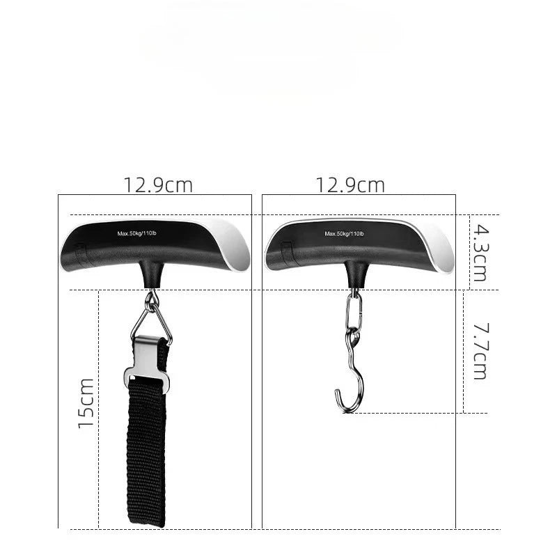 50kg Portable Hanging Scale Electronic Hand Luggage Scale Digital Display Suitcase 110lb Travel Baggage Bag Weighing Tools Peaceful Pleasures Health and Wellness