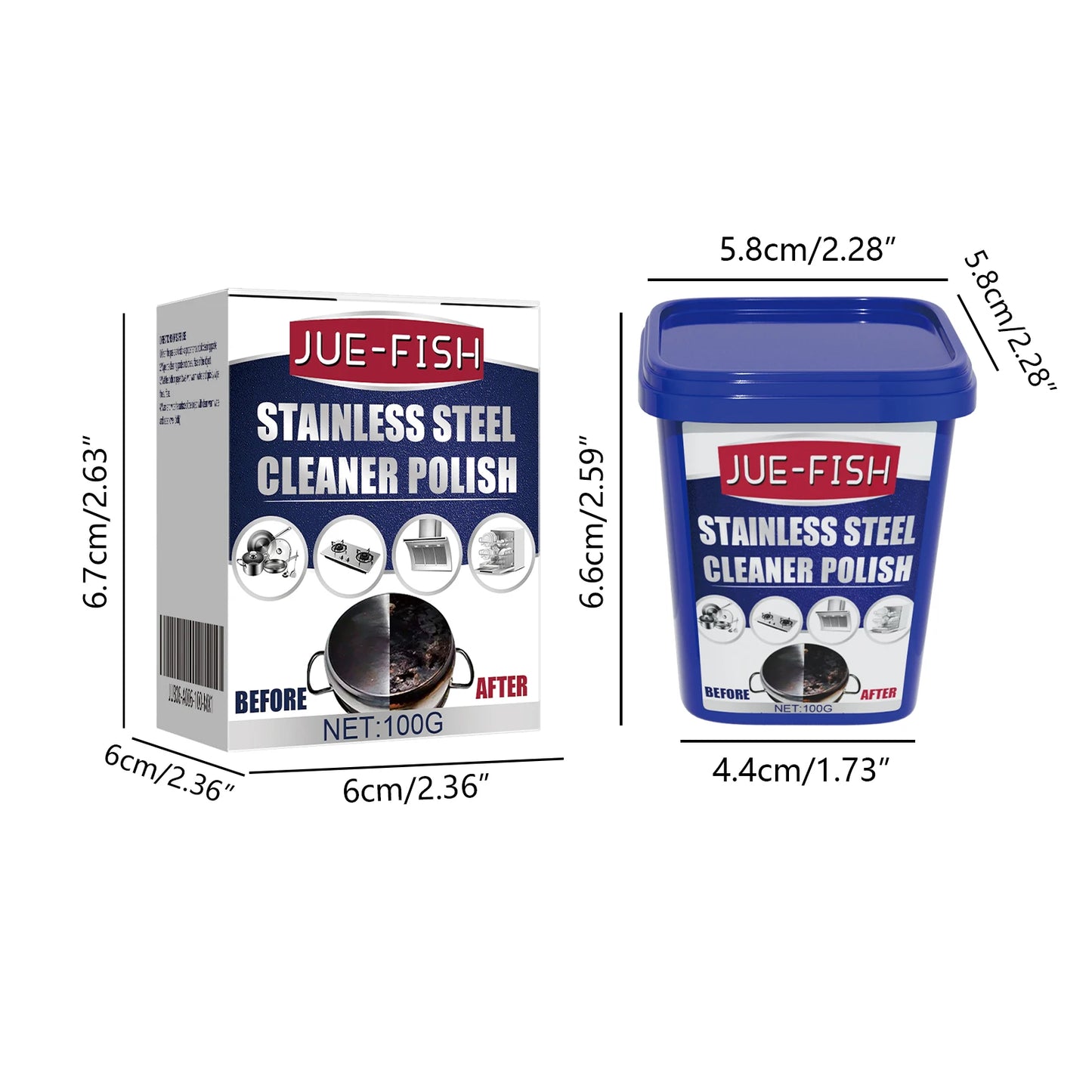 Stainless Steel Cleaner Paste 100g | Rust, Grease & Stain Remover