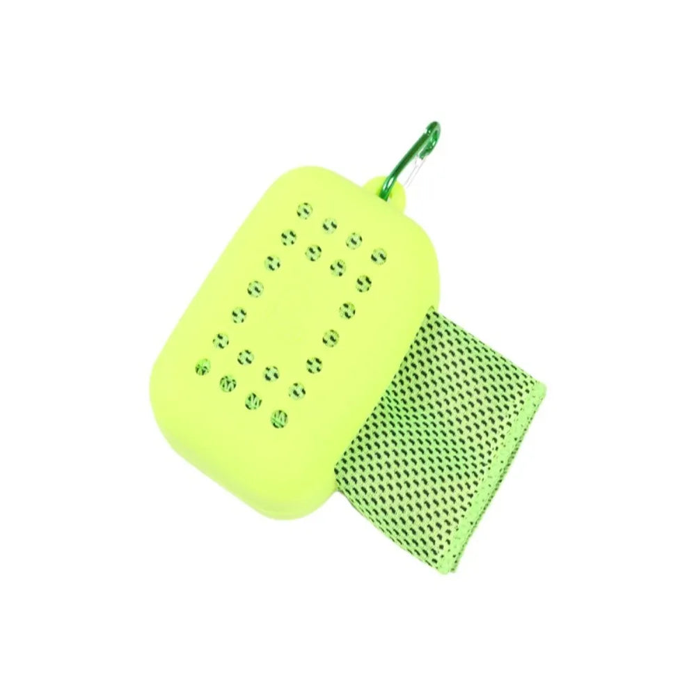 Durable Polyester Cooling Towel Quick Dry Silica Gel Quick Dry Towel Microfiber Absorbent Ice Towel Fitness Training Peaceful Pleasures Health and Wellness Green