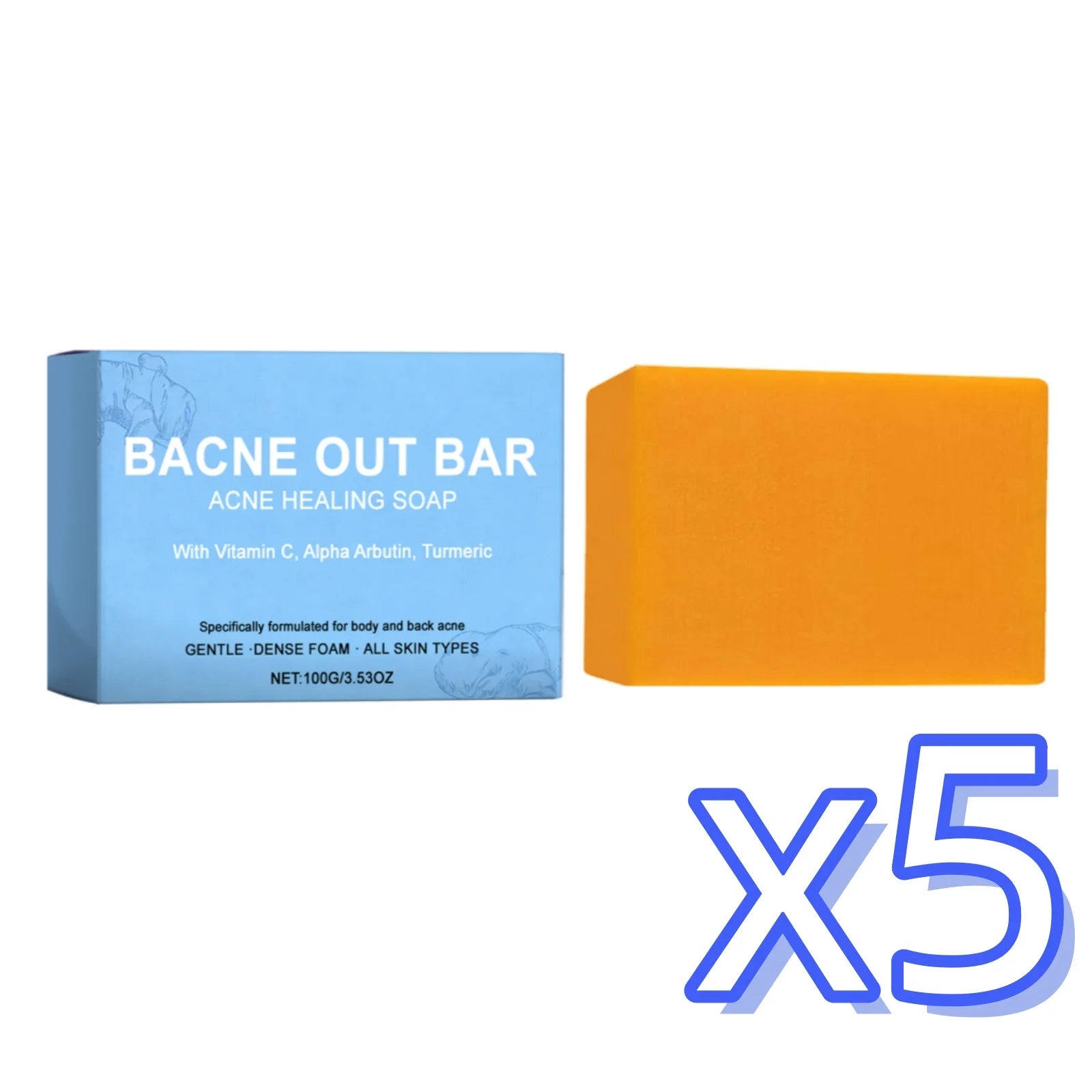 Turmeric Cleansing Soap Effectively Removes Body Acne Deep Cleansing Rich Foam Eliminates Body Odor Gently Exfoliates Body Soap Peaceful Pleasures Health and Wellness 100g Boxed x 5pcs