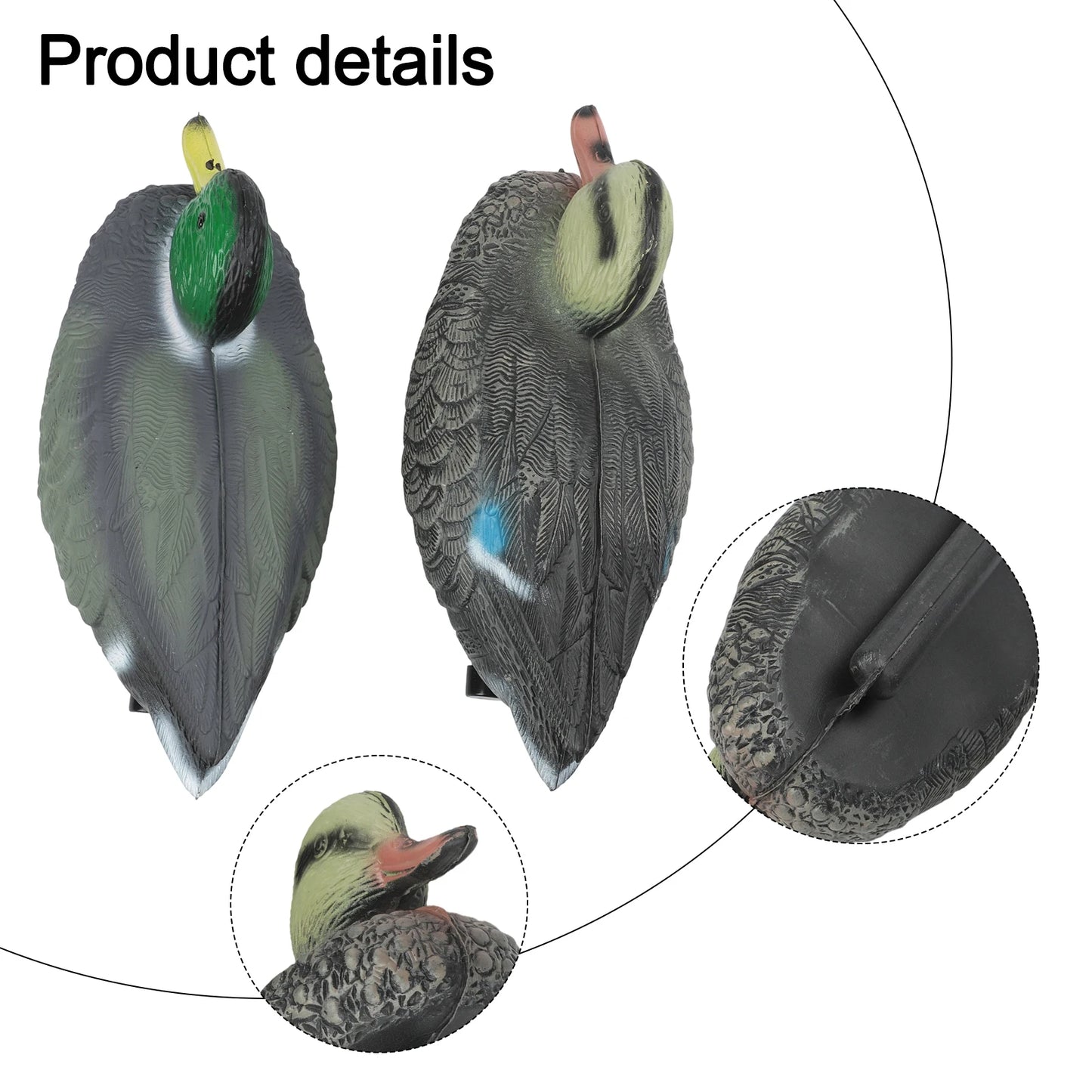 Realistic Floating Mallard Duck Decoys Garden Pond Two Units PE