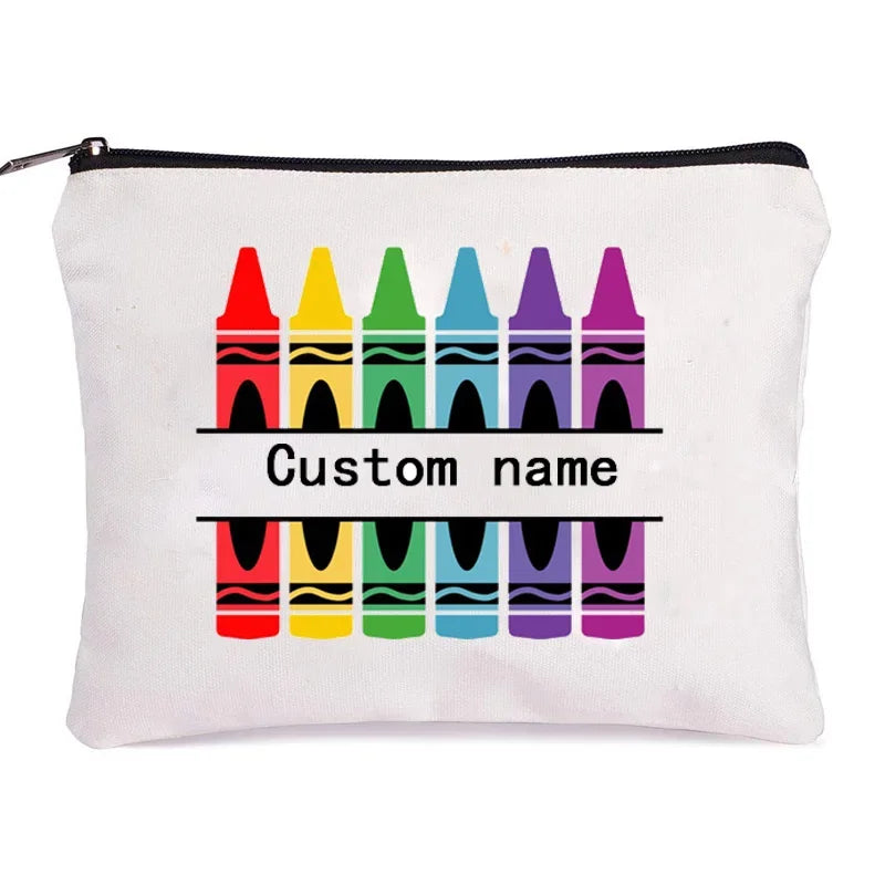 Personalized Teacher Name Mirror Cosmetic & Pencil Bag Gift Personalized Gift Bag Peaceful Pleasures Health and Wellness Bag tell us your text