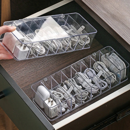 Dust Proof Storage Cable Box, Hub Organizer Box, Desktop Data Cable Storage Box, Mobile Phone Charging Cable, Power Cord Buckle Peaceful Pleasures Health and Wellness