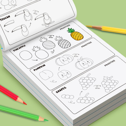 How Draw Everything Book Kids Step-by-step Drawing Tutorial 300+ Peaceful Pleasures Health and Wellness
