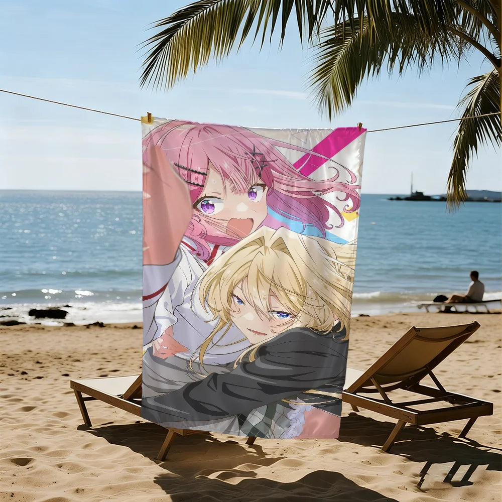 Anime Quick-Dry Beach Towel – Soft Pool Towel for Travel & Gym Anime Beach Towel Peaceful Pleasures Health and Wellness