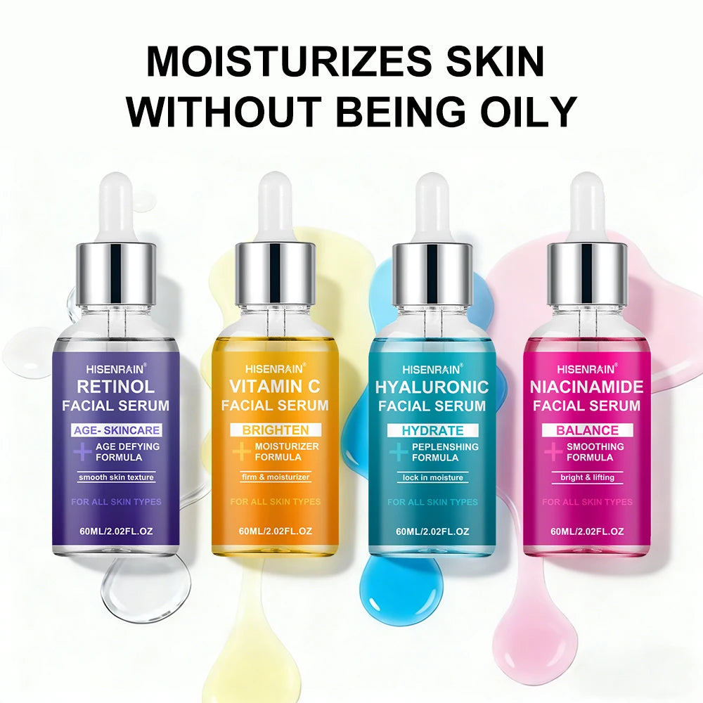 HISENRAIN Luxury Moisturizing Essence 4-Piece Set - Premium Skincare Gift for Holiday Seasons, Radiant & Hydrated Skin. Peaceful Pleasures Health and Wellness