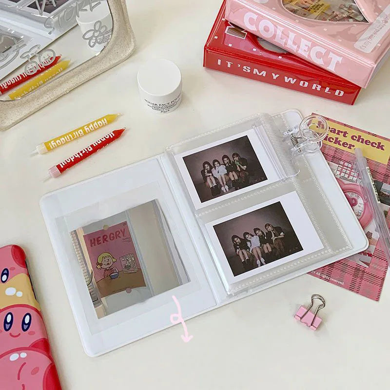 Mini Photo Album 64 Pockets Cartoon Photocard Holder Book Collect