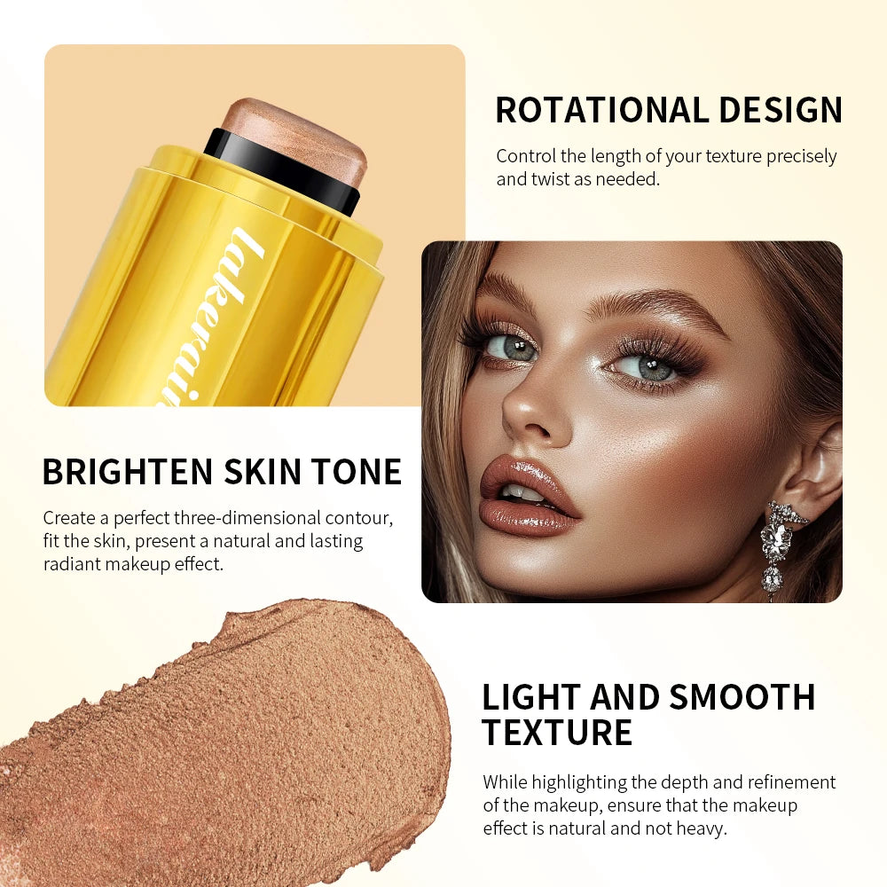 4Colors Highlighter Stick Brightening Skin Tone Contouring Natural Stereo Concealer Blush Multi-Purpose Stick Peaceful Pleasures Health and Wellness