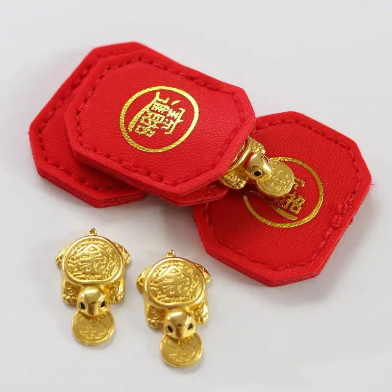 Feng Shui Money Turtle Lucky Charm Wallet Ornament – Gold