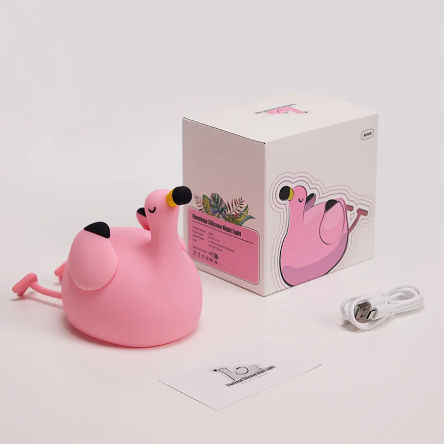 Cute Animal Giraffe Panda Silicone Night Light Timer Patting Lamp Rechargeable Night Lamp for Kids Boys Birthday Gift Room Decor Peaceful Pleasures Health and Wellness Flamingo Light