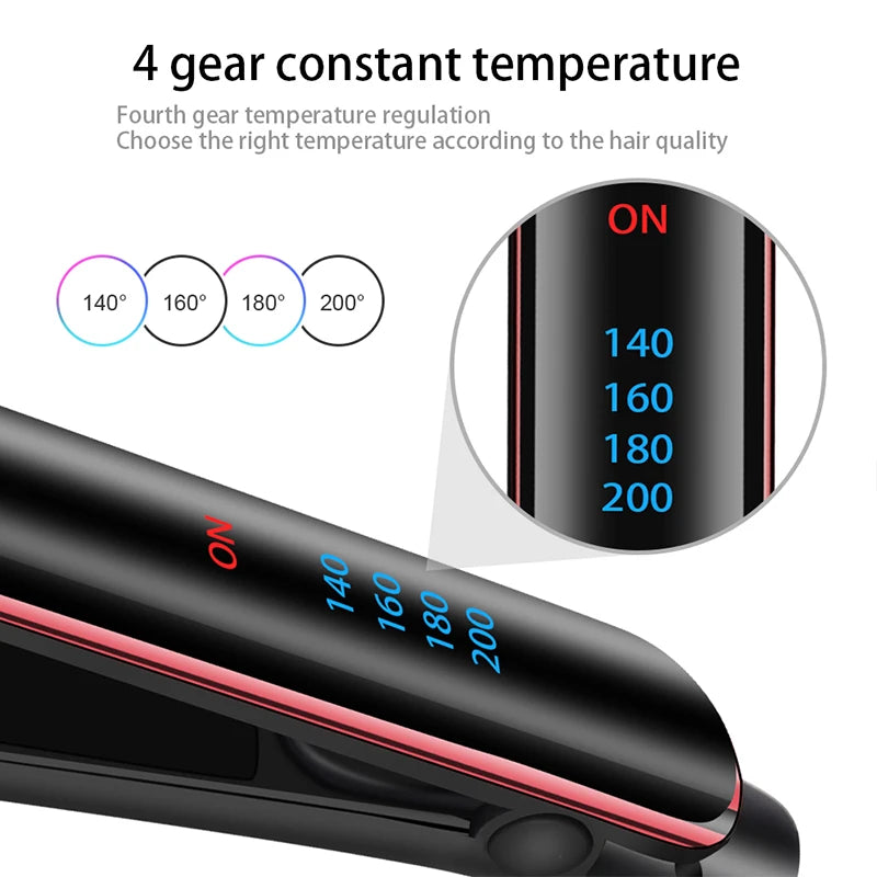 Professional Portable Flat Iron Fourth Gear Ceramic Hair Iron Straightener And Curler 2 In 1 Hair Straightener Styling Tool Peaceful Pleasures Health and Wellness