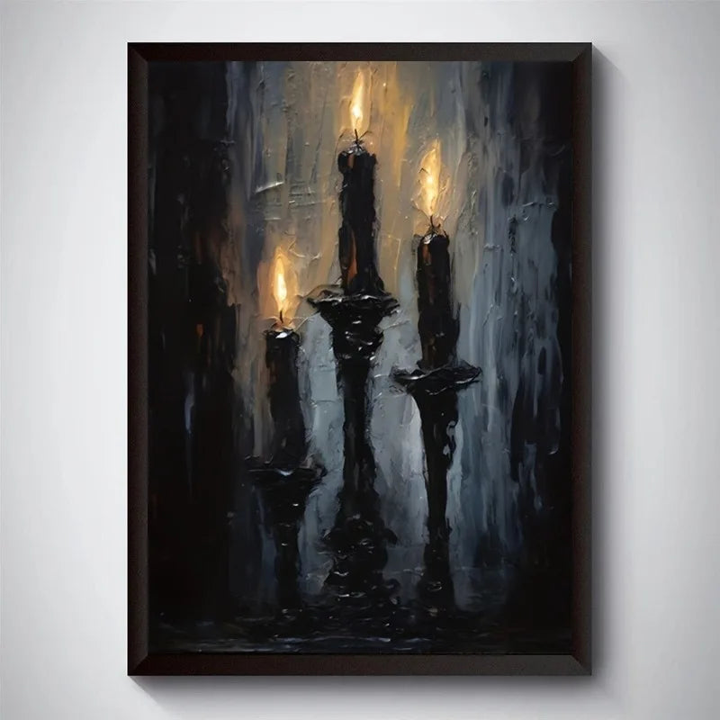 Halloween Spooky Candles Canvas Art Print | Unframed Poster Canvas Art Print Peaceful Pleasures Health and Wellness