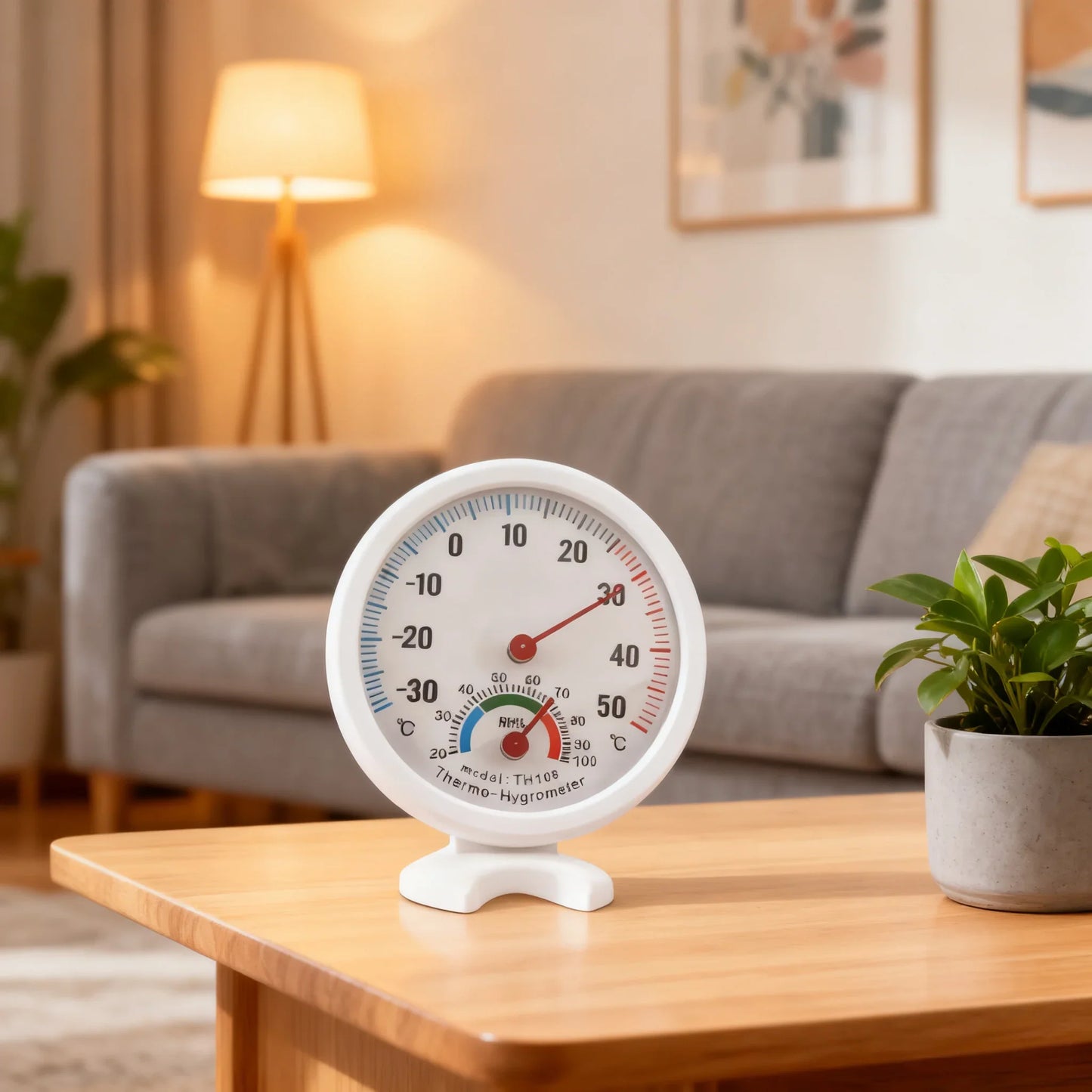 Mini Bell Analog Thermometer & Hygrometer | -30°C to 50°C