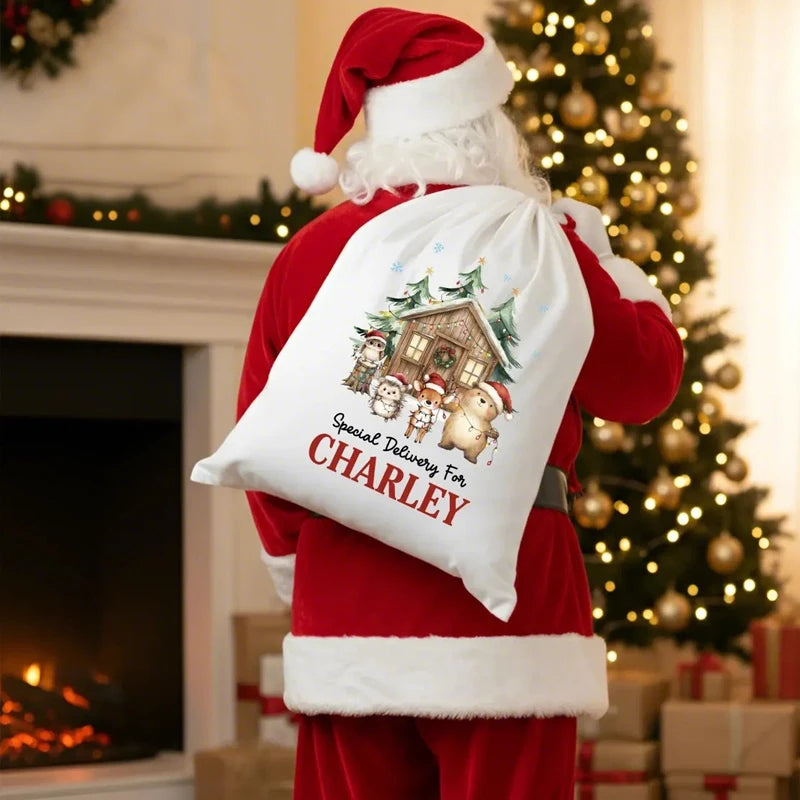 Personalized Large Christmas Santa Sack Gift Bag for Kids Personalized Gift Bag Peaceful Pleasures Health and Wellness