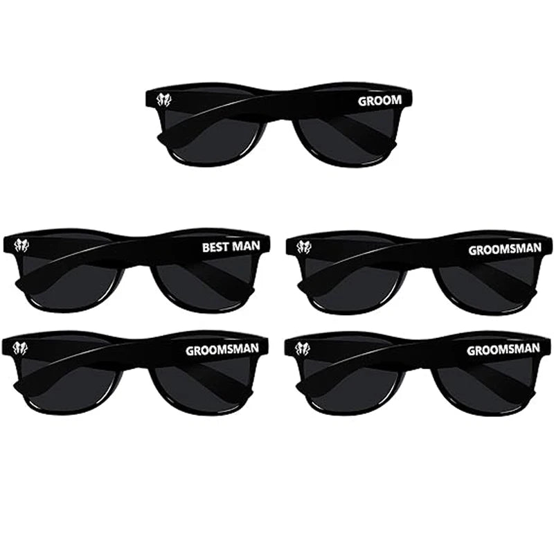5-Piece Bachelor Party Sunglasses – Groom & Groomsmen Gift Set Party Sunglasses Set Peaceful Pleasures Health and Wellness Sunglasses set 5pcs