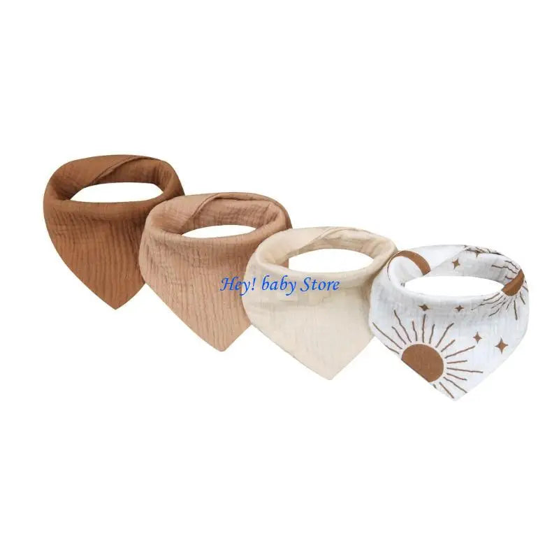 Baby Feeding Bibs 4-Pack | Soft Cotton Spill-Proof Toddler Bibs