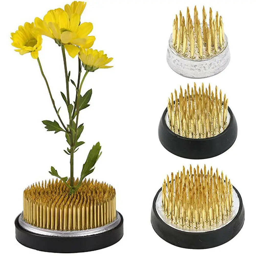 Round Ikebana Kenzan Flowers Base Holder Spiky Frog Fixed Tool Floral
