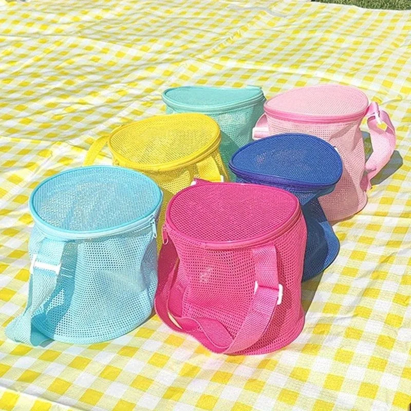 Net Yarn Shell Storage Bag Beach Three-dimensional Circle Dredging Bucket Toys Finishing Collection Bag Peaceful Pleasures Health and Wellness