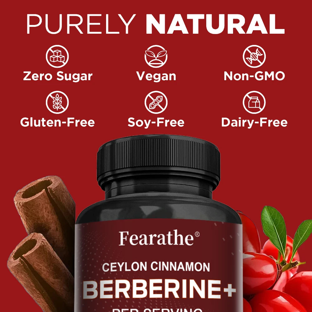 Berberine with Ceylon Cinnamon Capsules - Supports Immune System, Antioxidant,Balance Liver Health Digestion Peaceful Pleasures Health and Wellness