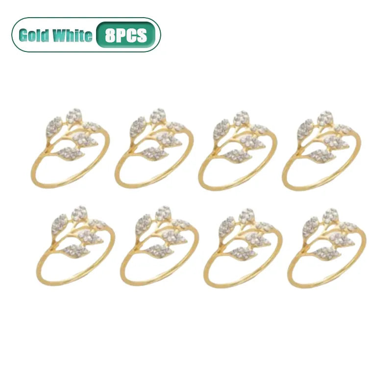 Metal Napkin Rings Green Leaf | Wedding & Party Table Decor