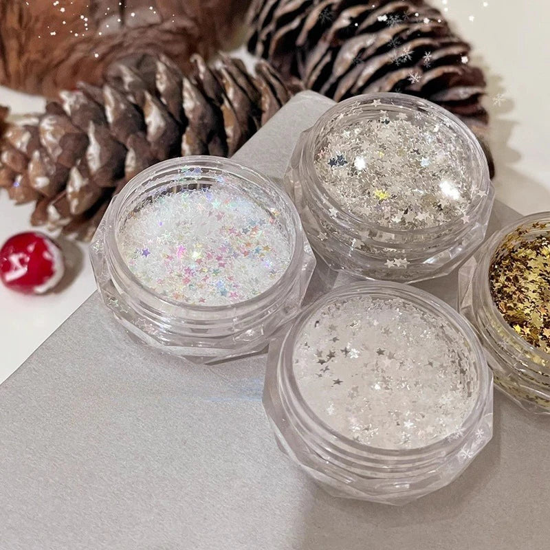 1mm Mini Sparkling Star Nail Glitter Sparkling Pentagram Nail Decoration Nail Salon Design Cute Accessories DIY Nail Art Design Peaceful Pleasures Health and Wellness