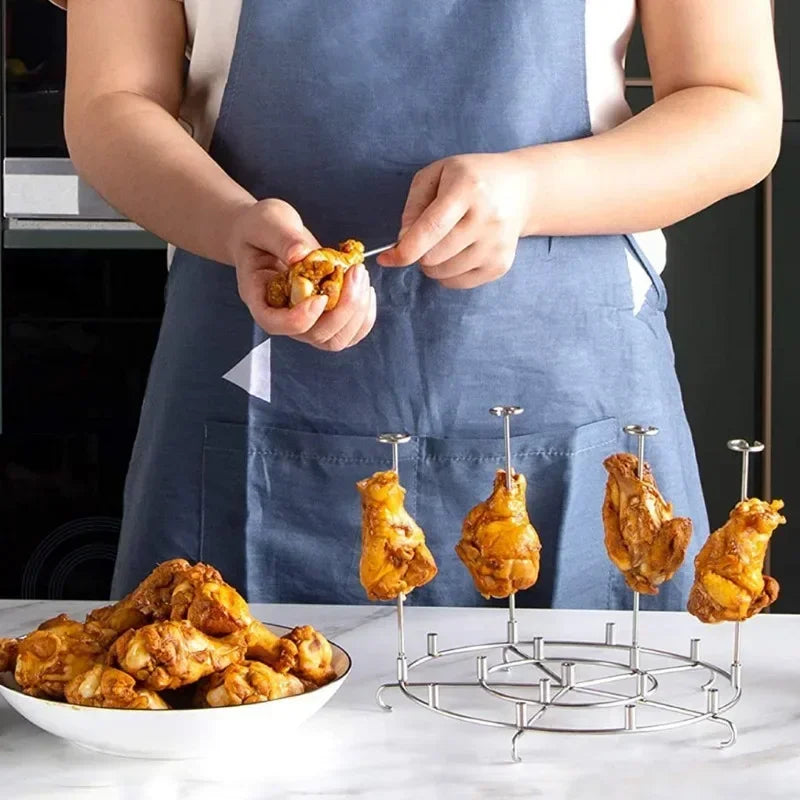 Kitchen Air Fryer Rack Accessories For 6qt/8qt BBQ Grill Tray Basket Stand Roasting Meat Holder Tool for Home use Picnic Camping Peaceful Pleasures Health and Wellness