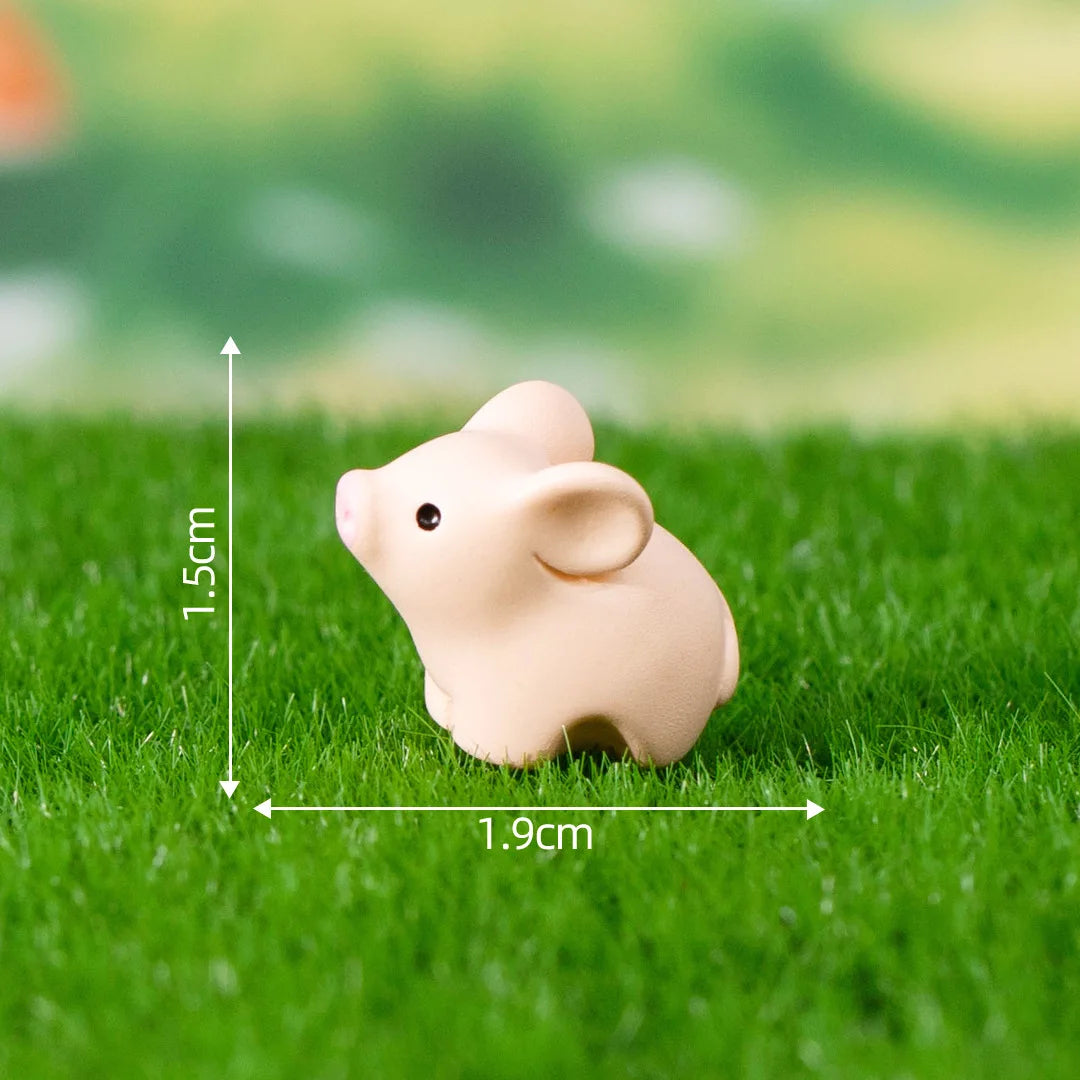1Pcs Rabbit Squirrel Elephant Fox Sheep Duck Pig Cat Frog Snake Figurine Miniature Fairy Garden Decoration Accessories decoração Peaceful Pleasures Health and Wellness 5