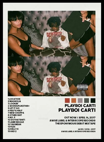 Playboi Carti Canvas Poster | Whole Lotta Red & Die Lit Wall Art