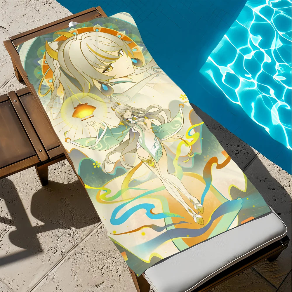 Genshin Impact Zibai Quick-Dry Beach Towel | Multi-Size Quick-Dry Beach Towel Peaceful Pleasures Health and Wellness z2 STJ70x140CM